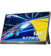 ARZOPA 16.1'' 144Hz Portable Gaming Monitor, 106% sRGB 1080P FHD Kickstand Portable Monitor with ...