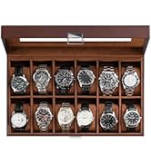 ProCase Watch Box Organizer, 12 Slot Watch Display Case With Glass Lid, Watch Storage Holder Mens...