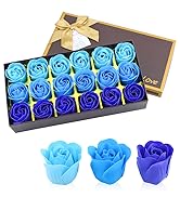 JIALEEY Floral Scented Bath Soap Rose Flower Petals, Plant Essential Oil Rose Soap Set Shaped Pet...