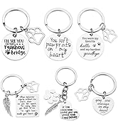 6Pcs Pet Keychains Dog Memorial Gifts Loss of Dog Sympathy Gift Rainbow Bridge Pet Funny Keychain...