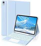 SZPSGC for iPad 11th 10th Generation Case with Keyboard, Folio Cover with Pencil Holder, Multi-To...
