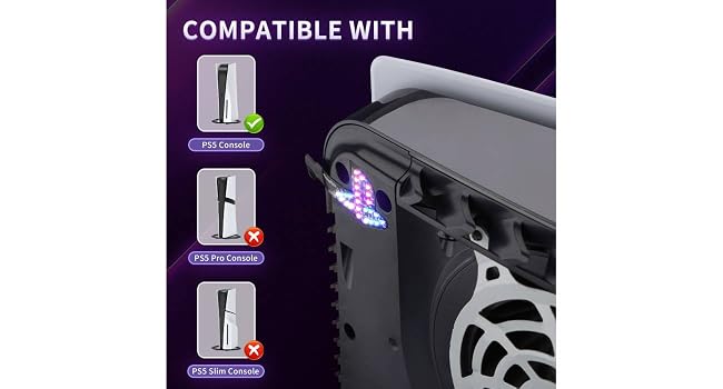 eXtremeRate 7 Colors 40 Effects RGB Rainbow Logo LED Kit for PS5 Disc & Digital Edition Console