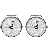 Simple Deluxe 20 Inch High Velocity 3 Speed, Black Wall-Mount Fan