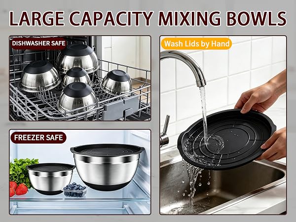 stainless steel bowls with lids set