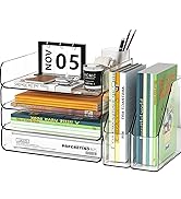 FANXIYQ 4-Tier Acrylic Paper Tray Organizer
