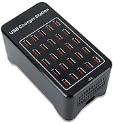 25-Port Charger, USB Charger Station, USB Fast Charger, Smart Charging Recognition, Suitable for ...