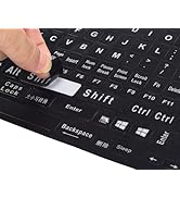 English Keyboard Stickers, Universal Large Letters Computer Laptop Replacement Keyboard Stickers ...