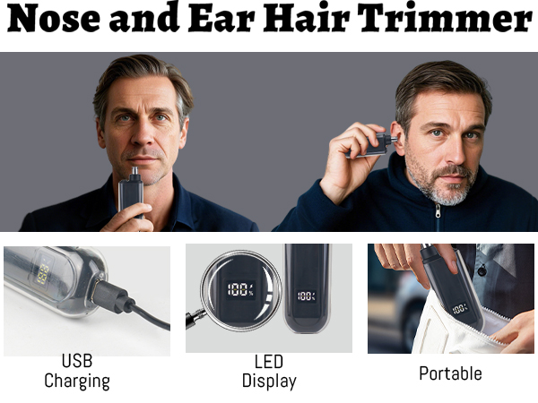 Mendaping 2025 Rechargeable Nose and Ear Hair Trimmer With LED Dispaly for Women Men