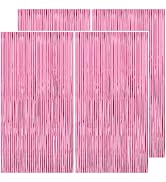 PatiCool Pink Party Backdrop Decorations - Thicken 4 Pack 13.2x8.2 FT - Birthday Decorations for ...