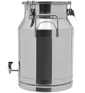 30L Stainless Steel Milk Pail with Faucet,201 Stainless Steel Milk Jug,Heavy Duty Milk Pail,Seale...