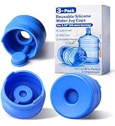 5 Gallon Water Jug Caps, 3 Pack, Fits 55mm Openings, Non-Spill Lids | 2-5 Gal Bottles, Reusable S...