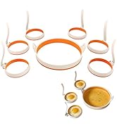 GAGAQI Egg Ring Set, Non Stick Silicone Egg and Omelet Cooker Mold for Pancakes, Patties and Engl...