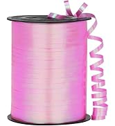 OMISELIO Light Pink Ribbon, 500 Yard Iridescent Pink Curling Ribbon, Curling Ribbon for Gift Wrap...