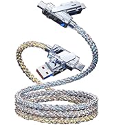 Wuucor 66W 4 in 1 LED Light Up Charging Cable,3.3FT Braided RGB Colorful Gradual,Fast Charging Co...