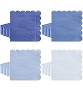 Xiangqu 120 Pack Dusty Blue Napkins, 5 x 5 Inch Boy Baby Shower Napkins Gradient Blue Cocktail Na...