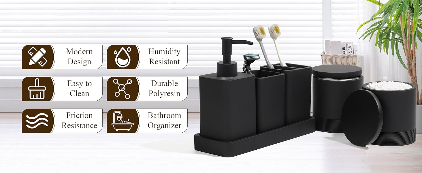 bathroom accessory set