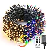 BrizLabs Christmas Lights, 180ft 500 LED Color Changing Christmas Lights with Remote Timer, 11 Mo...