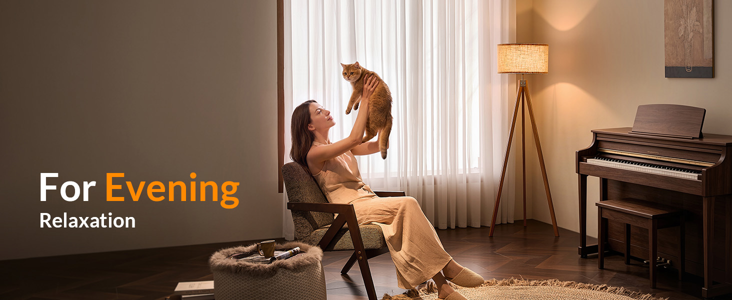 floor lamp for living room mid century standing lamp modern wood light for bedroom office tripod