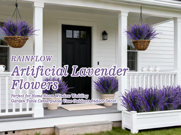 Artificial Lavender for Home Wedding Kitchen Garden Patio Window Box Office Table Centerpieces