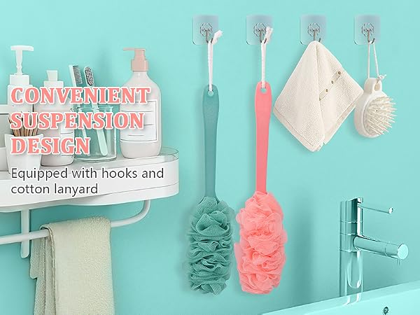 Back Scrubber for Shower Loofah with Long Handle