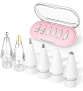 Upgraded 6 Pack Apple Pencil Tips Replacement with Clear Case, No Wear Out Fine Point Precise Con...