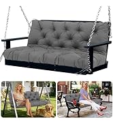 Outdoor Swing Cushion Replacement Waterproof Porch Swing Cushions with Backrest Extra Thick 5" Be...