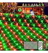 KNONEW Christmas Net Lights 420 LEDs 13ft x 6.6ft Outdoor Mesh Lights Connectable Waterproof 8 Mo...