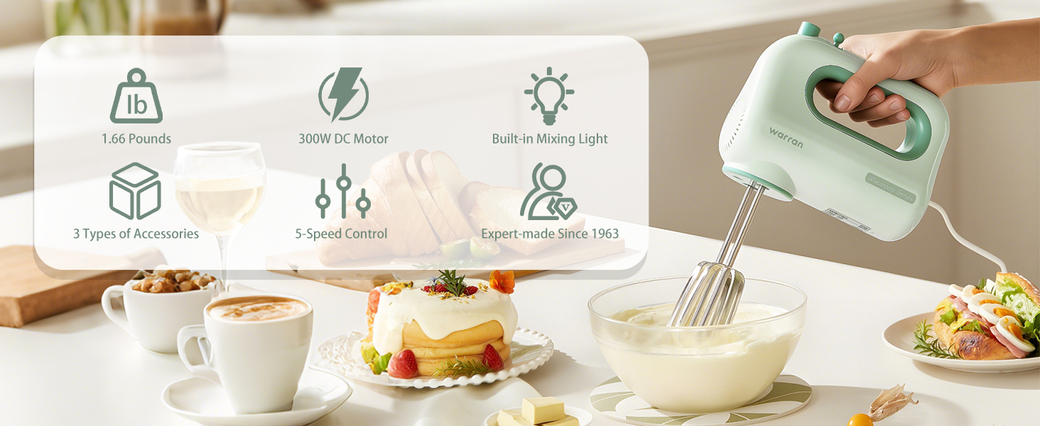 warran lightweight electric hand mixer