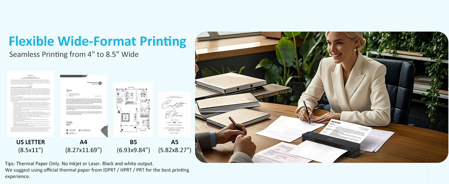 MT610 Inkless Portable Printer Wireless