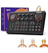 Synido Podcast Equipment Sound Card, Audio Interface Mixer with Pro-preamp, 48V Phantom, 9 Custom...