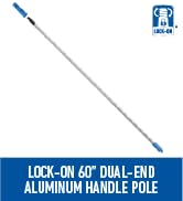 Unger Professional Lock-On 60” Dual-End Aluminum Handle Pole – Compatible with Unger Lock-On Pole...