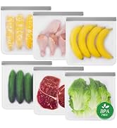 LKSUMPT 6 Pack Freezer Bags Gallon, Reusable Freezer Bags, Food Storage Bags, BPA Free Same as Re...