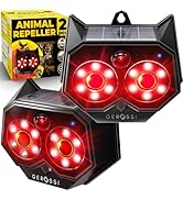 Upgraded Animal Deterrent 2 Pack - Solar Powered Design w/Motion Activated Predator Eyes - Effect...