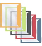 C-Line 5-Tab Binder Pockets with Write-On Index Tabs, Assorted Colors, 8.5 x 11 Inches, 5 Pockets...