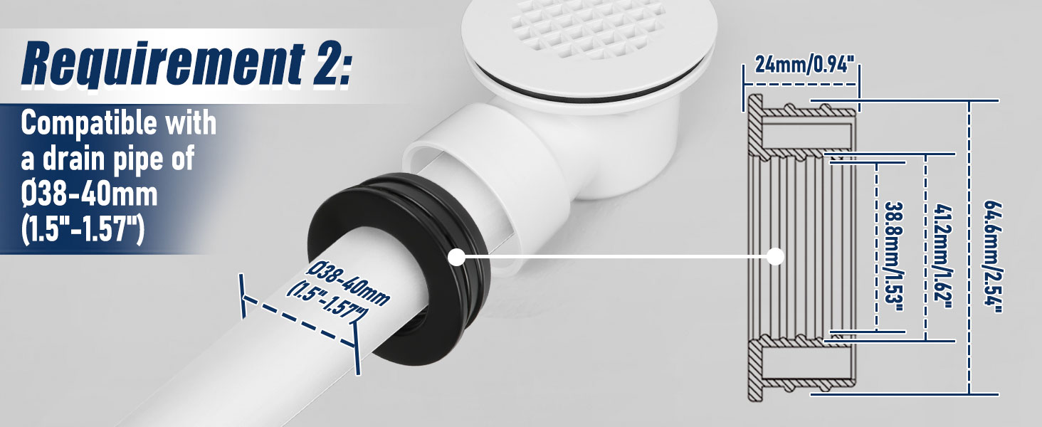 1-1/2" Side Outlet Shower Drain with Perforated Strainer