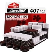Felt Furniture Pads for Hardwoods Floors, 407 PCS Self Adhesive Felt Pads for Chairs, Cuttable An...