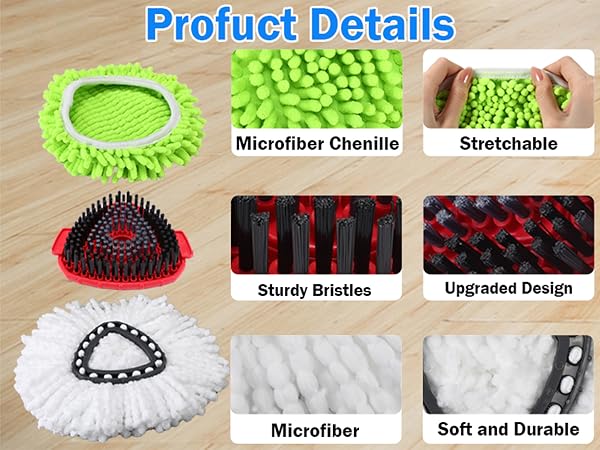 Mop Head Replacement, Spin Mop Refill Replace Head Compatible O Cedar Easywring 1-Tank System