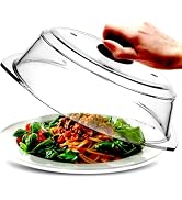 Tall Glass Microwave splatter cover | Sturdy clear 100% food safe BPA free glass lid with easy gr...