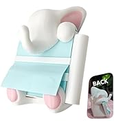 RhyNSky White Elephant Sticky Note Holder for Refrigerator Suction Sticky Note Dispenser Cute wit...