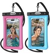 NEPHI IP68 Waterproof Phone Pouch 2 Pack-Up to 7.0",Adjustable Neck Lanyard Floating Waterproof P...