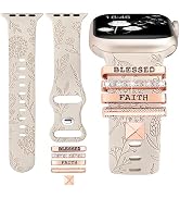 Minyee Compatible with Apple Watch Band with Charms 38/40/41/42mm Women, Decorative Ring Loop Flo...
