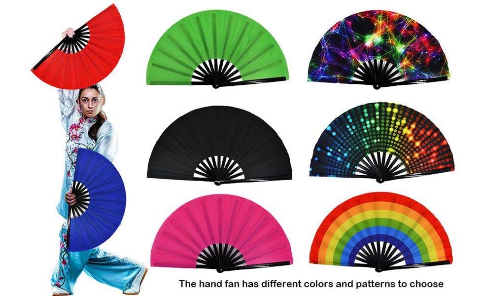 Large Rave Folding Hand Fan