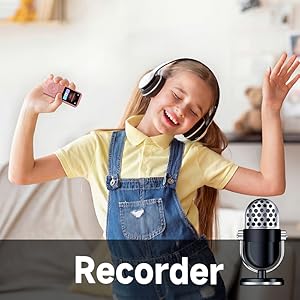Portable MP3 Player Bluetooth Music Player with Speaker FM Radio Resume Playback Bookmarks Recorder