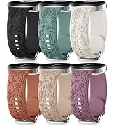 SNBLK Floral Engraved Bands Compatible with Samsung Galaxy Watch 8 Band 40mm 44mm/Galaxy Watch 8 ...
