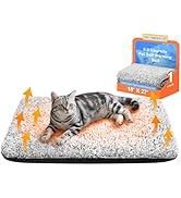 Self Warming Cat Bed, Heated Cat Bed, 2.0 Upgraded Dual-Layer Thermal Foil Heating Pad, Plush Sel...