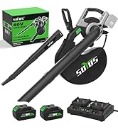 Cordless Leaf Blower & Vacuum SOYUS 3-in-1, Leaf Vacuum Mulcher 385CFM with Brushless Motor & 5 S...