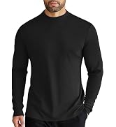 COOFANDY Men's Mock Turtleneck Long Sleeve Shirts Slim Fit Basic T-Shirt Lightweight Ribbed Pullo...
