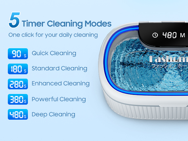 ultrasonic jewelry cleaner 5 Timer Cleaning Modes One click for your daily cleaning