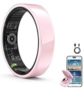 MaxKite Slim Smart Ring for Women, Ceramic Health Fitness Tracker Pink,9# | No Subscription Fee &...