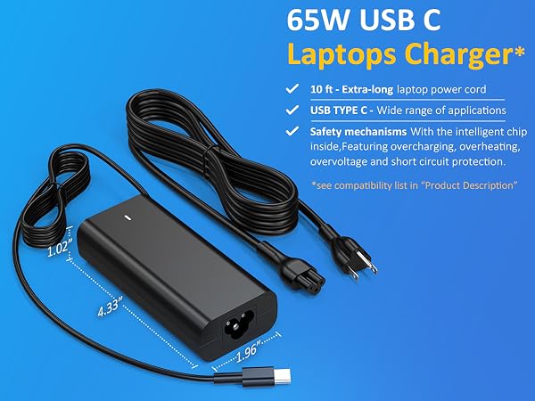 dell chromebook charger,65w usb c charger,65w usb c laptop charger,dell usb c charger,dell charger